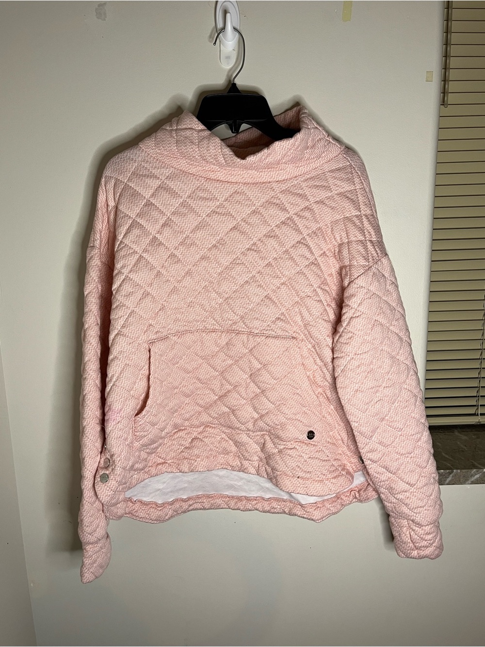 Jones New York Quilted Funnel Neck Sweatshirt - Pale Pink